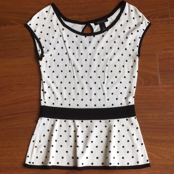 White House Black Market Sweaters - Polka Dot Peplum Sweater Top